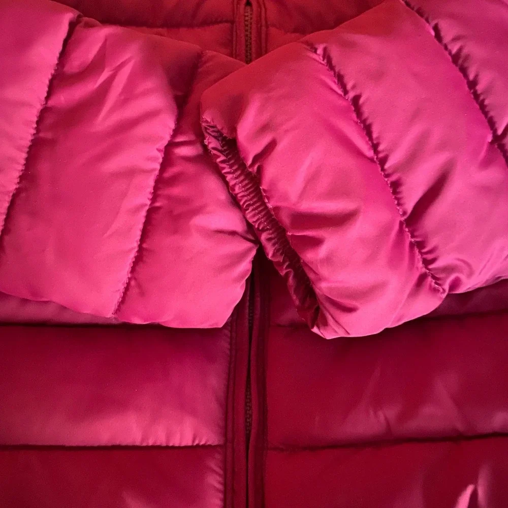 Children's Place Kids Puffer Jacket Magenta Pink Quilted Zip Up Size M 7/8